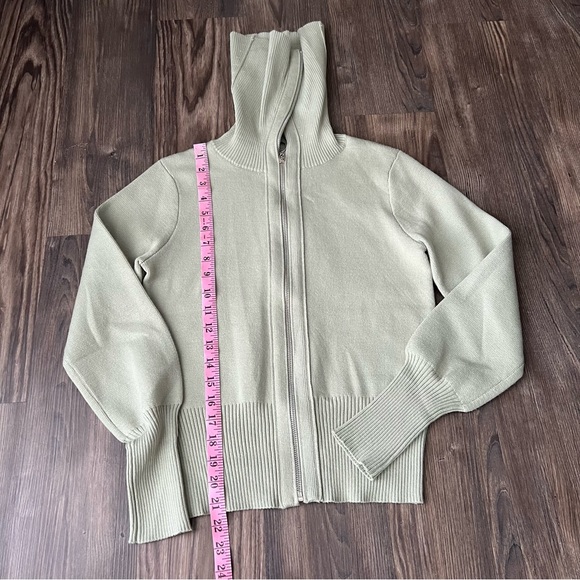 Magaschoni Sage NEW  Green Full Zip Knit Viscose Blend Cardigan Sweater - Picture 14 of 16